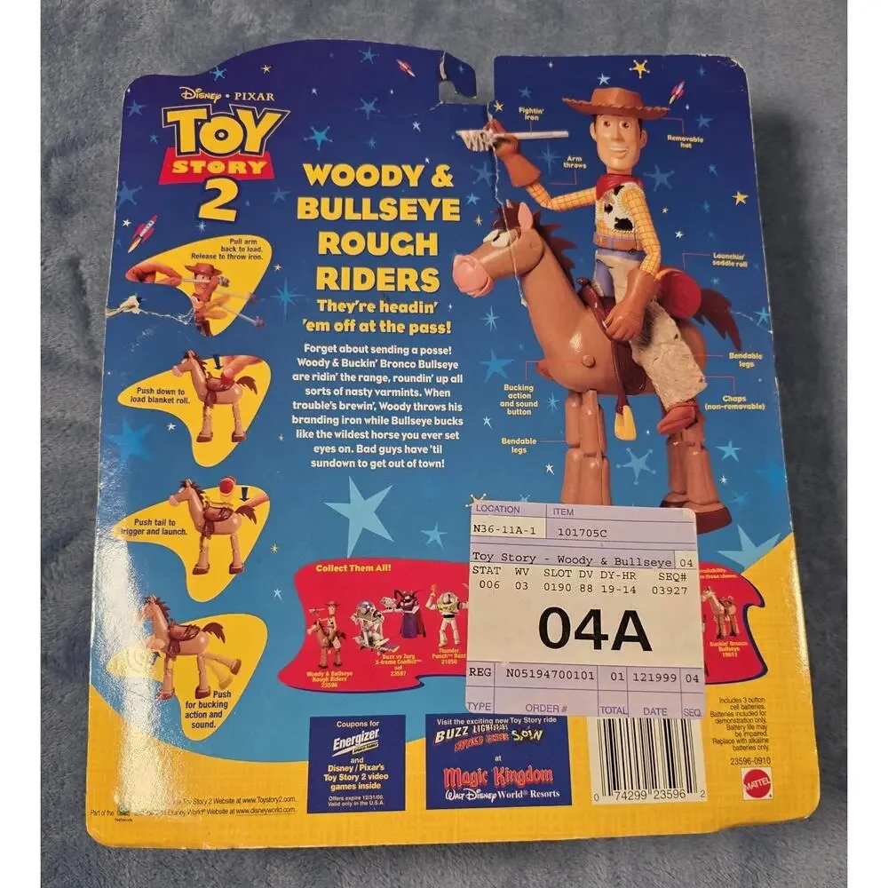 1999 Toy Story 2 🔥 WOODY & BULLSEYE 🔥Rough Riders Action Figures PKG Is Torn